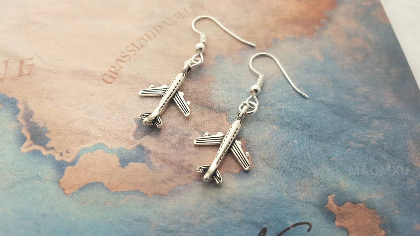 Silver Airborne Charm Earrings