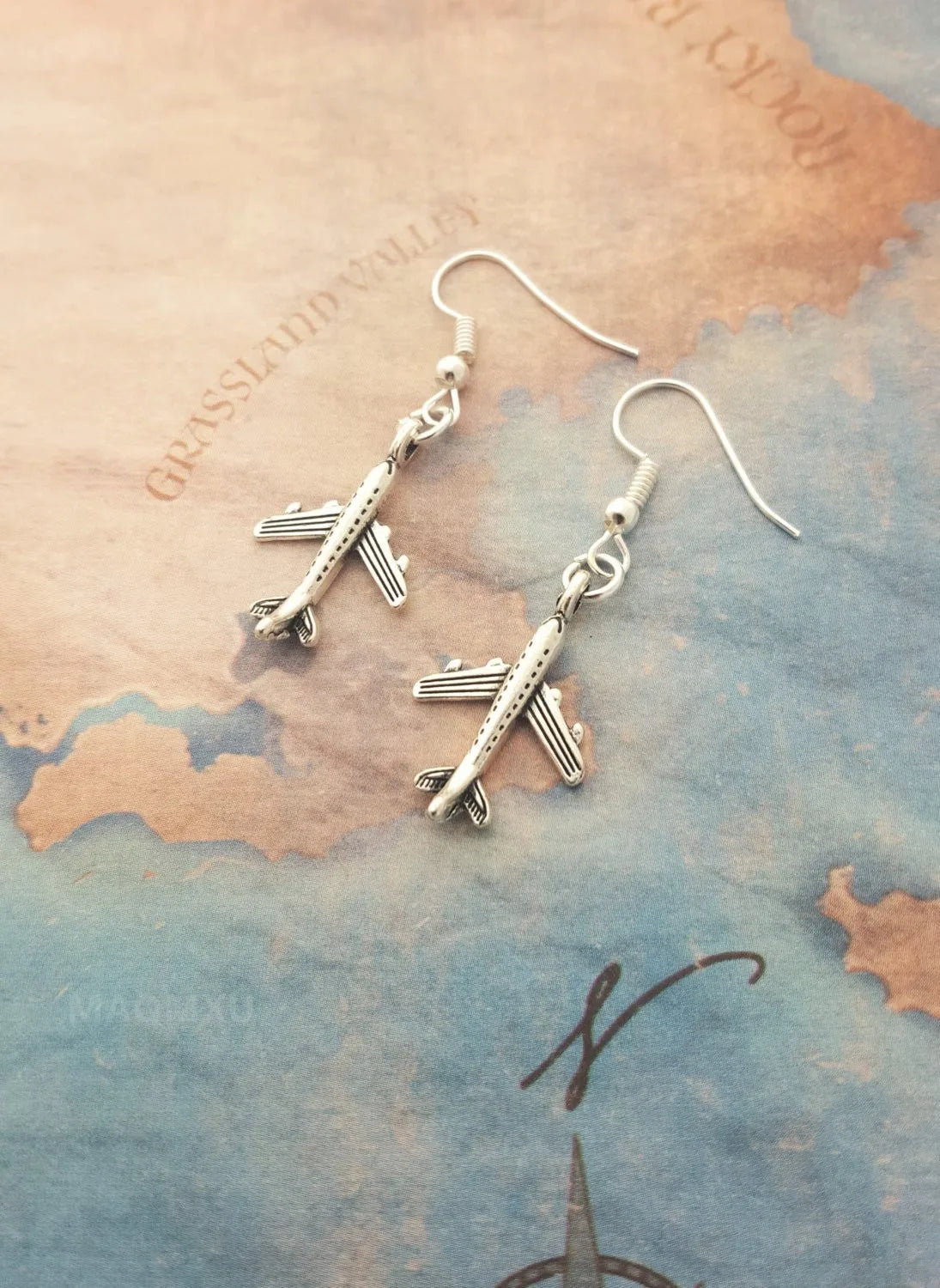 Silver Airborne Charm Earrings