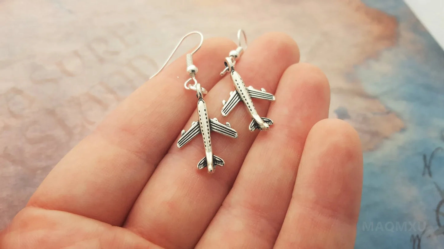 Silver Airborne Charm Earrings