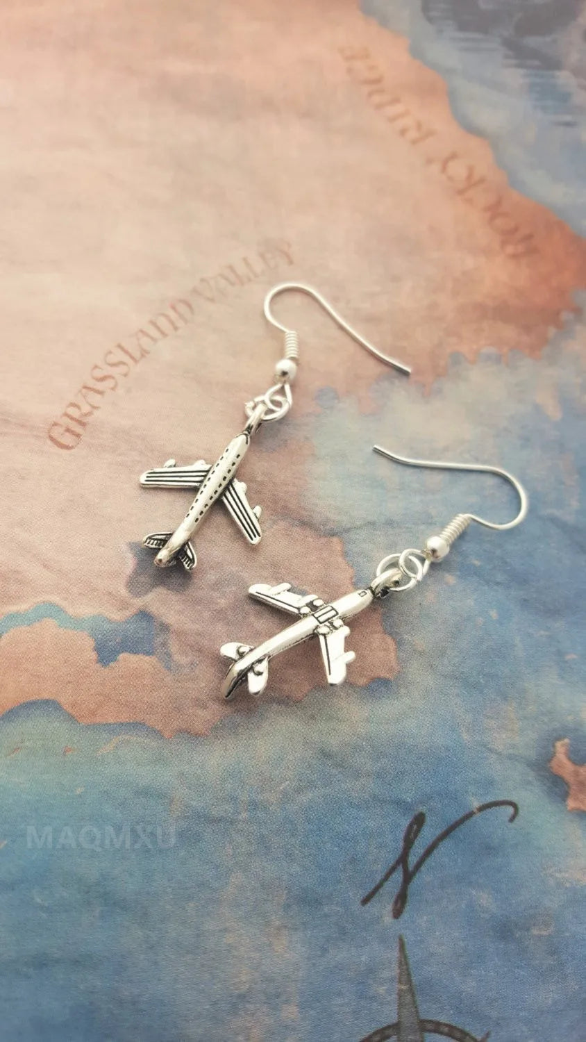 Silver Airborne Charm Earrings