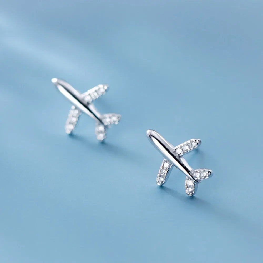 Mini Aviator Airplane Earrings