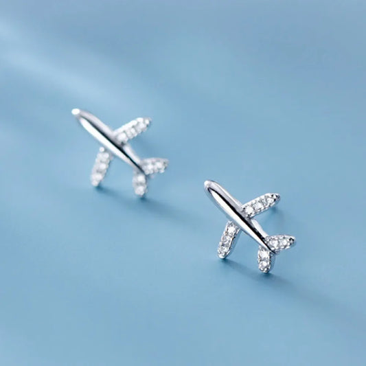Mini Aviator Airplane Earrings