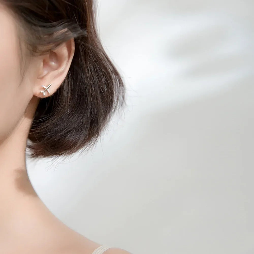 Mini Aviator Airplane Earrings