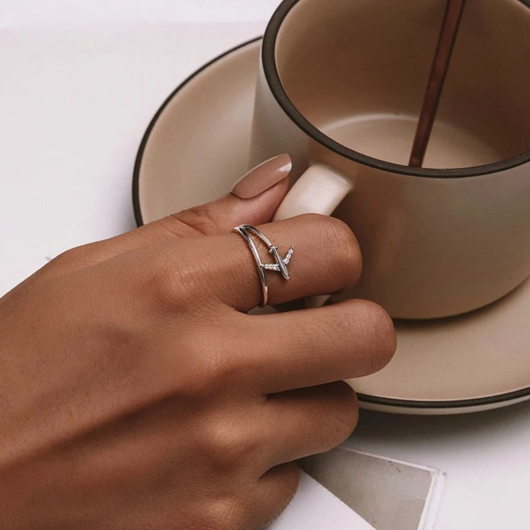 Trendy Sterling Silver Airplane Ring